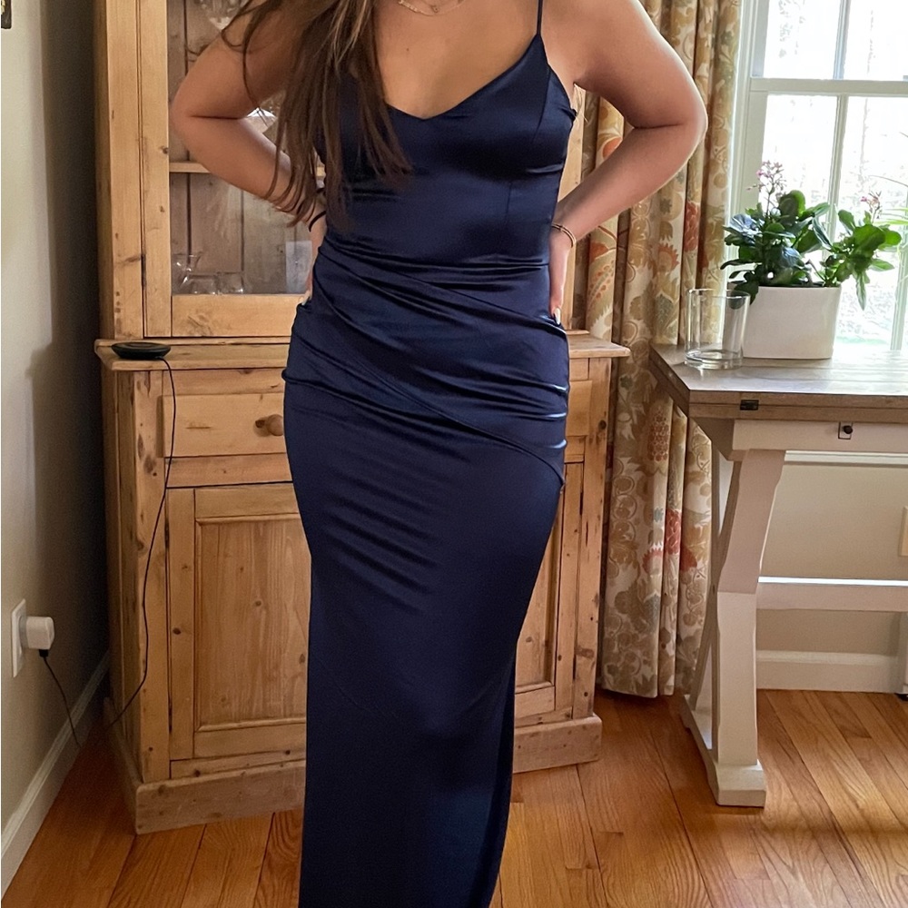 Saphire Blue Prom Gown, Size Medium